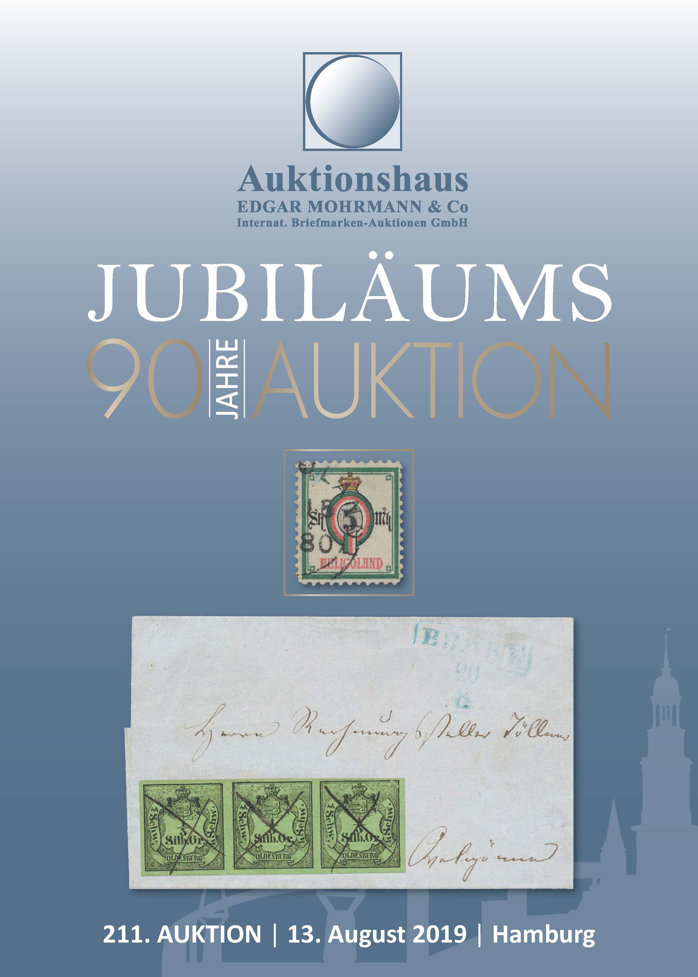titel page of the catelogue for the 2011 Edgar Mohrman auction (August 2019) marking 90 years of the company