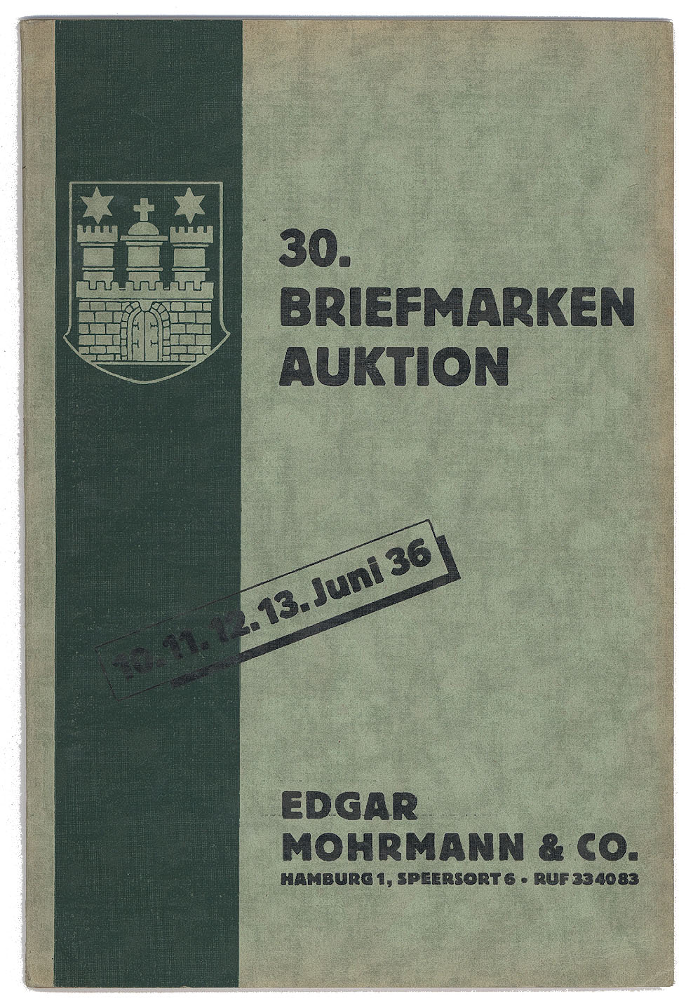 titel page of the catelogue for the 24th Edgar Mohrman auction (June 1934)